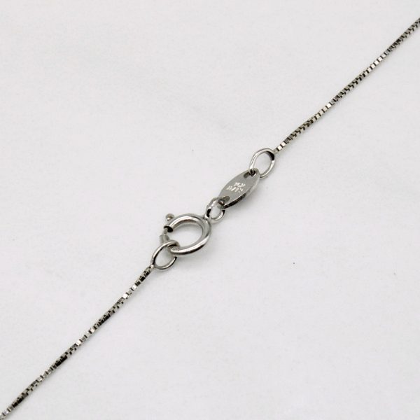 10k White Gold Box Link Chain | 18  | on Sale