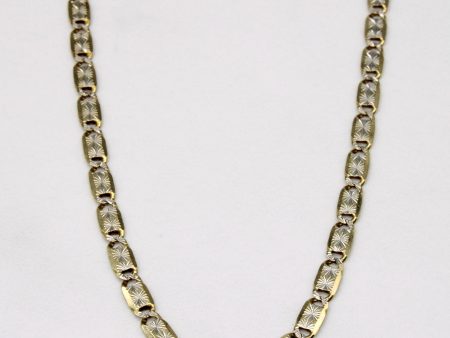 10k Two Tone Gold Anchor Link Chain | 17  | Fashion