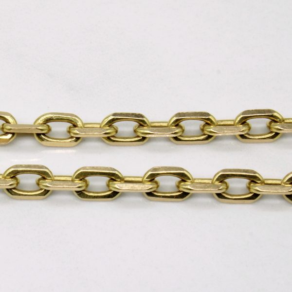 18k Yellow Gold Rectangle Link Chain | 24  | Sale