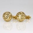 14k Yellow Gold Lattice Sphere Earrings Hot on Sale