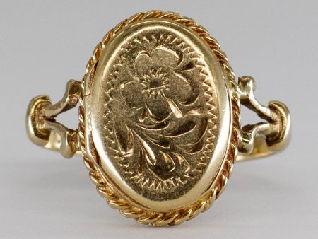 Yellow Gold locket Forget Me Not Ring | SZ 8.5 | Online