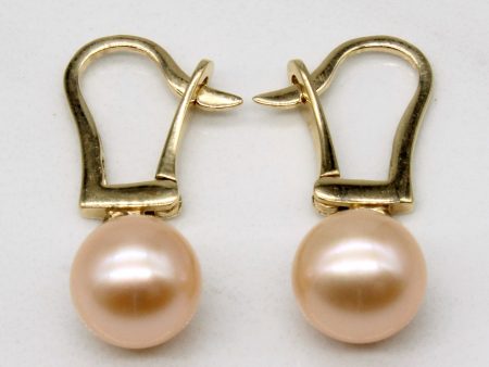 Champagne Pearl Drop Earrings Hot on Sale