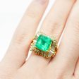 Asscher Cut Emerald & Diamond Halo Ring | 3.85ctw, 0.75ctw | SZ 5 | Fashion