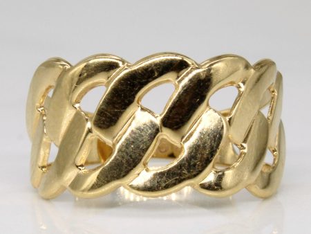 18k Yellow Gold Curb Link Ring | SZ 6.25 | on Sale