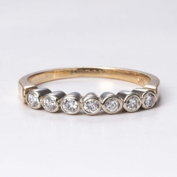 14k Yellow and White Gold Diamond Band | 0.21 ctw | Sz 6 Online