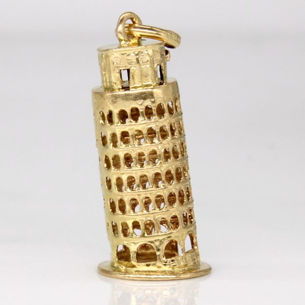 18k Yellow Gold Leaning Tower of Pisa Pendant Cheap