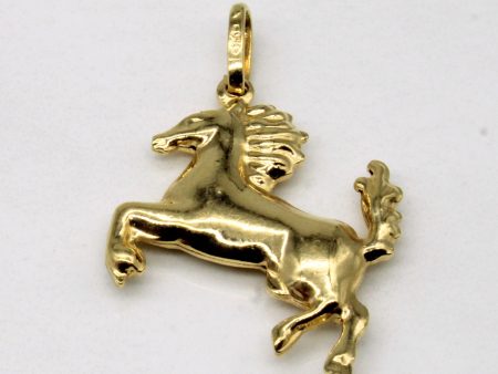 18k Yellow Gold Horse Pendant Online now