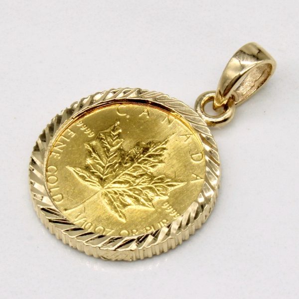 1 10th Ounce 24k Gold Canadian Maple Pendant Online now