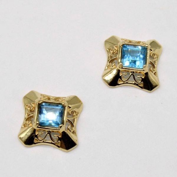 Blue Topaz Earrings | 0.56ctw | For Discount