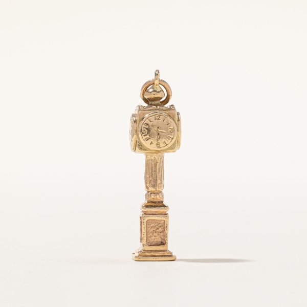 10k Yellow Gold Clock Charm Cheap