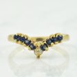 Blue Sapphire & Diamond Chevron Ring | 0.25ctw, 0.005ct | SZ 5 | Online Hot Sale