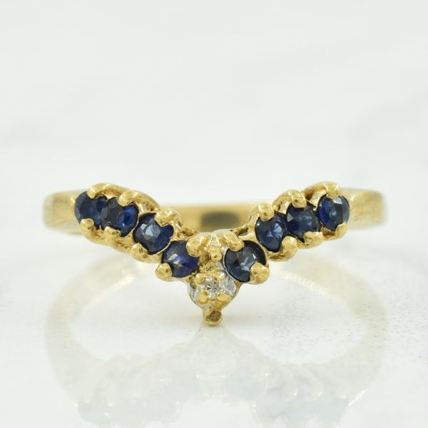 Blue Sapphire & Diamond Chevron Ring | 0.25ctw, 0.005ct | SZ 5 | Online Hot Sale