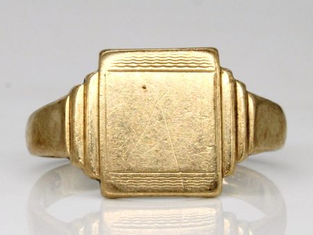 9k Yellow Gold Signet Ring | SZ 10 | Cheap