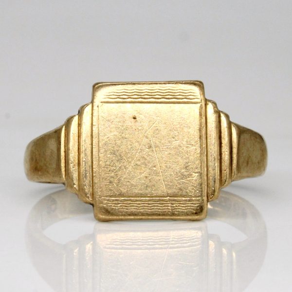 9k Yellow Gold Signet Ring | SZ 10 | Cheap