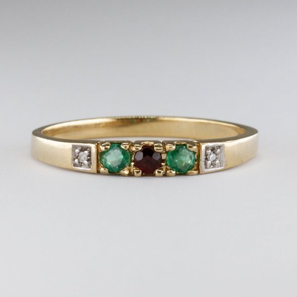 10k Yellow Gold Multi Gem Ring | 0.19 ctw | SZ 8 Online Hot Sale