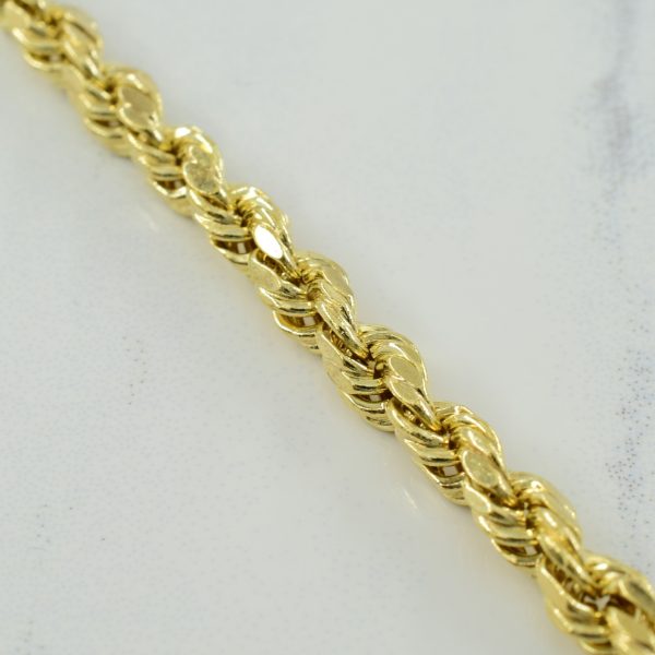 10k Yellow Gold Rope Chain Bracelet | 7.5  | For Cheap