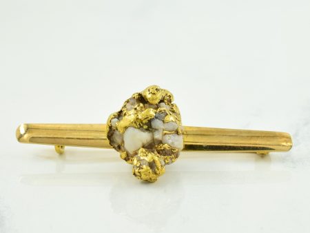 14k Yellow Gold Nugget Brooch | For Cheap