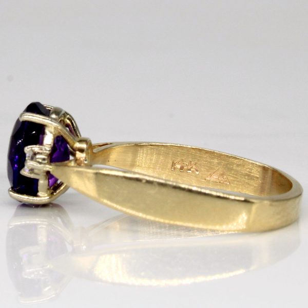 Amethyst & Diamond Cocktail Ring | 1.50ct, 0.05ctw | SZ 6.25 | Online Sale