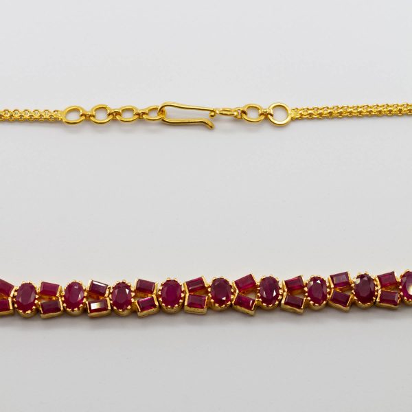 22k Yellow Gold and Ruby Necklace | 13.50 ctw | 16  on Sale