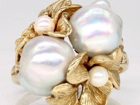 Baroque Pearl Cocktail Ring | SZ 8.75 | Fashion