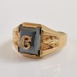 C  Initialed Black Hematite Ring | 6.50ct | SZ 7.5 | Online Hot Sale