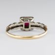 14k Synthetic Ruby and Diamond Mid Century Ring | 0.10 ct | SZ 5 Hot on Sale