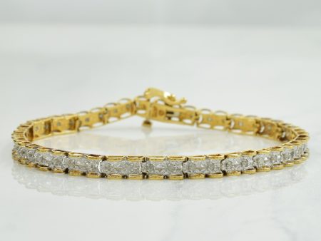 10k Yellow Gold Diamond Tennis Bracelet | 0.33ctw | 7  | For Sale