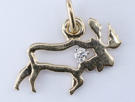 10k Diamond Moose Charm | 0.015ct Online