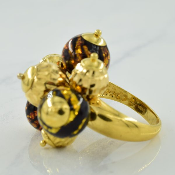 18k Yellow Gold Cocktail Ring | SZ 8 | Hot on Sale