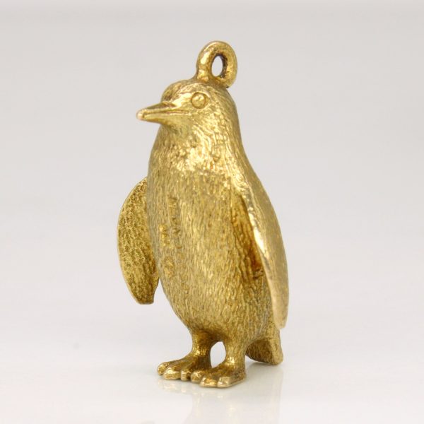 10k Yellow Gold Penguin Charm For Sale