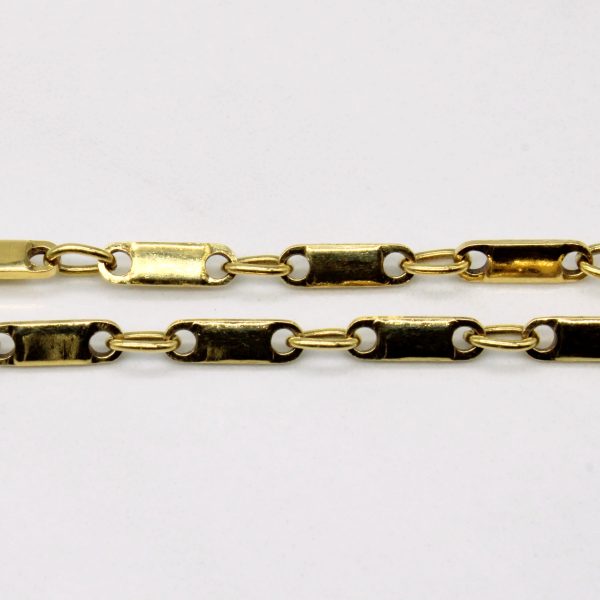 18k Yellow Gold Bar Link Chain | 16  | Online Hot Sale