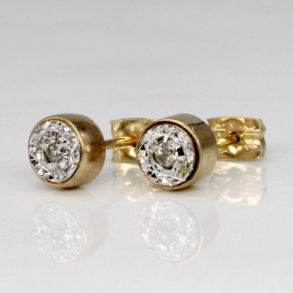 14k Single Stone Diamond Stud Earrings | 0.01ctw | Fashion