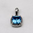 Blue Topaz & Diamond Pendant | 0.90ct, 0.04ctw | Discount