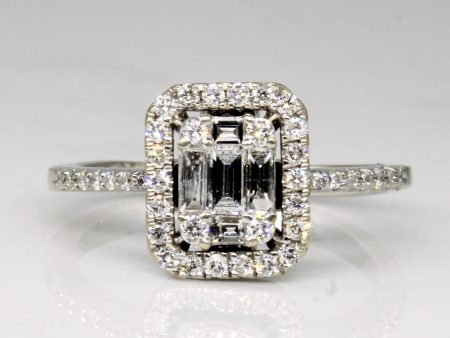 Baguette Cut Diamond Cluster Ring | 0.40ctw | SZ 7.25 | For Cheap