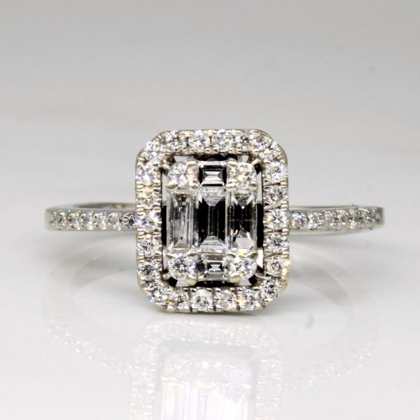 Baguette Cut Diamond Cluster Ring | 0.40ctw | SZ 7.25 | For Cheap