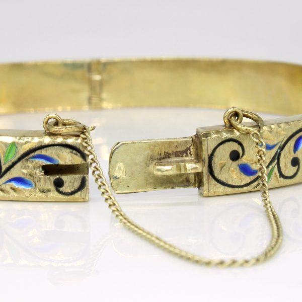 14k Yellow Gold Enamel Bracelet | 6.5  | Sale