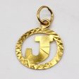 22k Yellow Gold  J  Pendant Online Sale