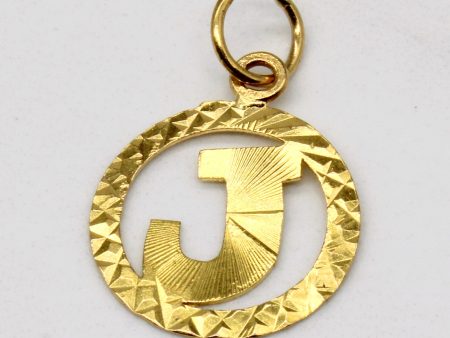 22k Yellow Gold  J  Pendant Online Sale