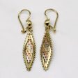 14k Tri Tone Gold Drop Earrings Sale