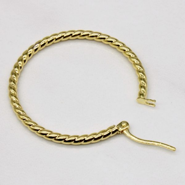 14k Yellow Gold Twisted Hoop Earrings Online now