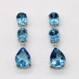 Blue Topaz & Diamond Drop Earrings | 4.50ctw, 0.04ctw | Online Sale