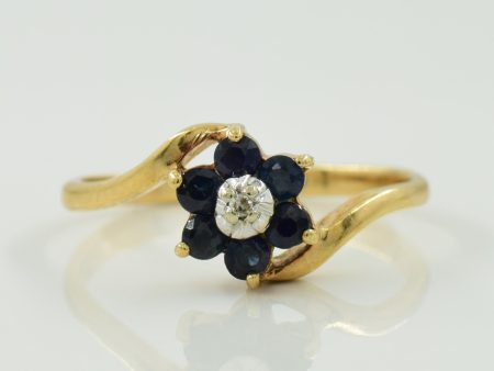 Blue Sapphire & Diamond Bypass Ring | 0.25ctw, 0.005ct | SZ 5 | For Discount