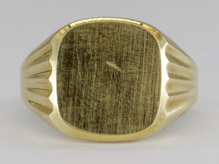 14k Yellow Gold Plain Signet Ring | SZ 11 | Fashion