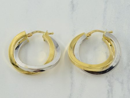 14k Two Tone Dual Hoop Earrings | Online Hot Sale