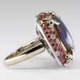 Black Opal, Pink Sapphire and Diamond Convertible 18k White Gold Pendant Ring  | 15.85 ct | Sz 7 Supply