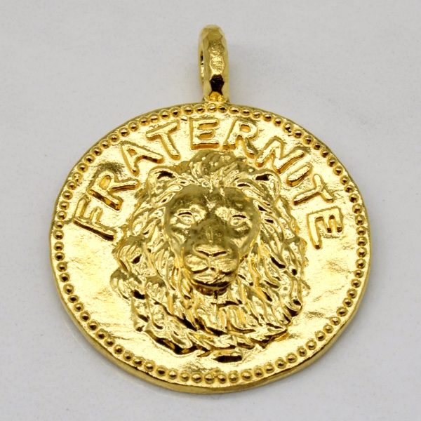 24k Yellow Gold Lion Head Pendant For Cheap