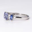 14k White Gold Sapphire & Diamond Ring | 0.40ctw, 0.10ctw | Sz 7 For Sale