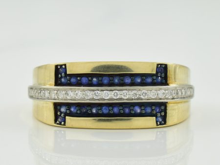 Blue Sapphire & Diamond Ring | 0.20ctw, 0.15ctw | SZ 10.75 | Hot on Sale