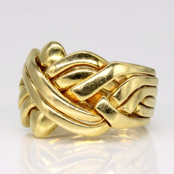 18k Yellow Gold Solved Puzzle Ring | SZ 6 | Discount