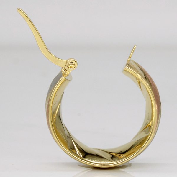 14k Tri Tone Gold Hoop Earrings Online Hot Sale